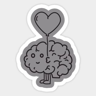 Head and Heart cartoon Sticker